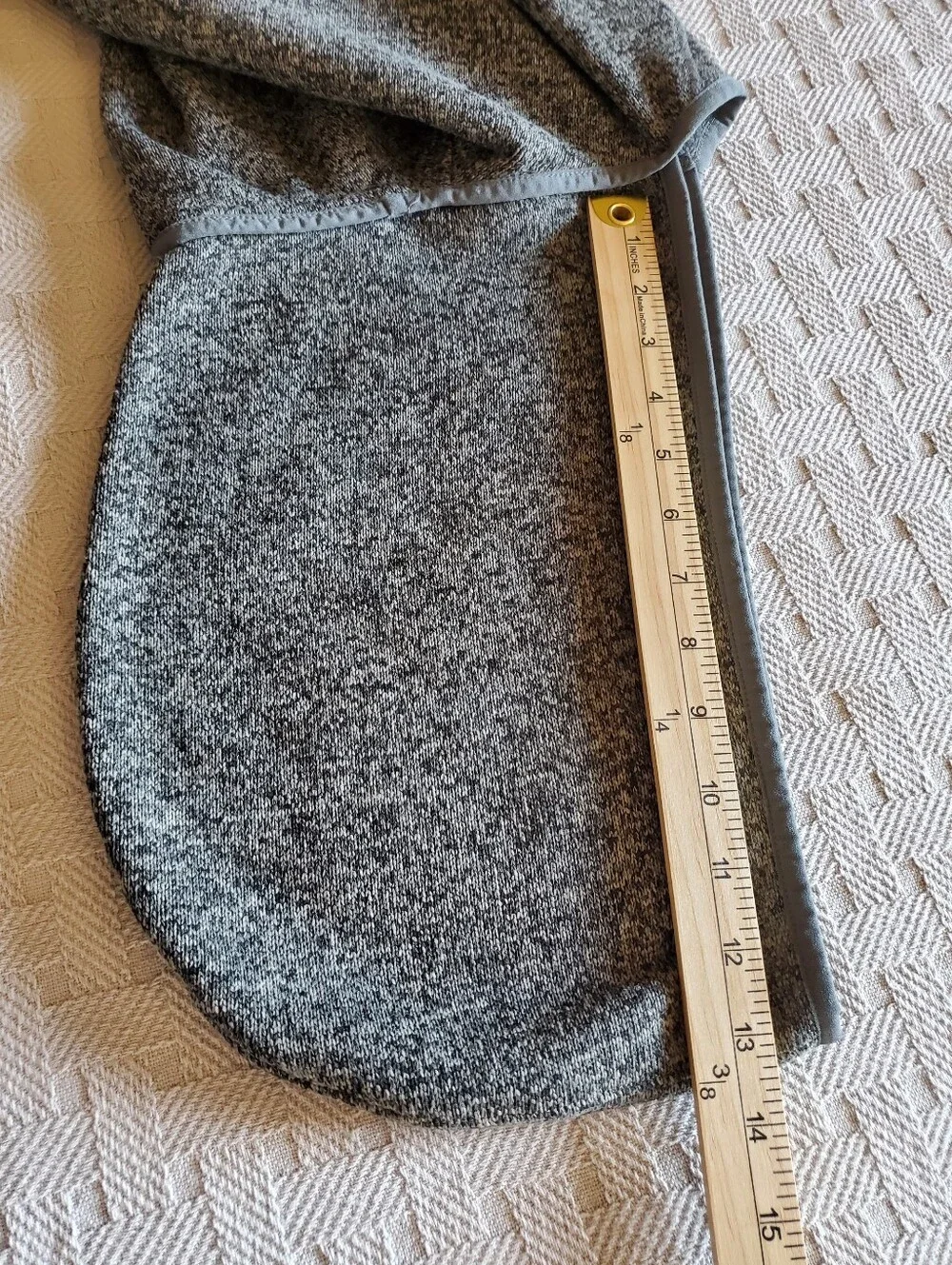 Eddie Bauer Grey Knit Fleece Pullover Hooded Poncho Cape L XL